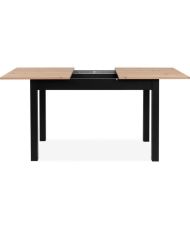 Ausziehbarer Tisch Coburg – Craftsman-Eiche und Schwarz – 40 cm Verlängerung – 120/160 x 76,5 x 70 cm