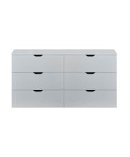 Cassettiera Basix - 6 cassetti - Bianco opaco - 139 x 40 x 80 cm