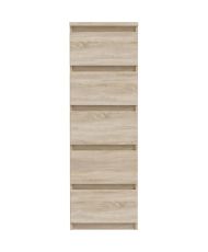 Commode CHELSEA 5 tiroirs - 41,8 x 42,2 x 128,1 - chêne sonoma