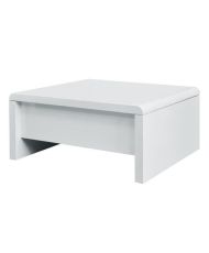 Table basse relevable - Blanc laqué - 75 x 75 x 35 - KARL