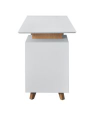Bureau 1 porte 1 tiroir - bois et blanc - 140 x 76 x 60 - HAMBOURG