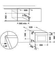 Anti-Spuren-Edelstahl-Einbau-Mikrowelle – 22 l – 750 W