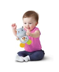 Hochet Croc'Hippo - Peluche Texturée Bleue