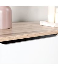 6-drawer chest of drawers - In particle board - oak and white - 154 x 42 x 86 cm