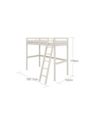Children's mezzanine bed - ERIKA - Bleached solid pine - Box spring included - 90 x 190 cm