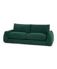 TYFA 3-Sitzer-Sofa – Flaschengrüner Samt – 231 x 102 x 78 cm – HEXAGONE