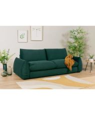 TYFA 3-Sitzer-Sofa – Flaschengrüner Samt – 231 x 102 x 78 cm – HEXAGONE
