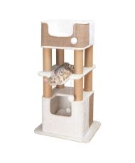 Kratzbaum LUCANO – 110 cm – Weiß/Taupe