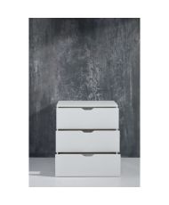 Commode BASIX - 3 tiroirs - Blanc mat - Bois - 78 x 40 x 80 cm