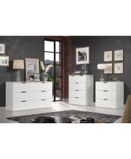 Commode BASIX - 3 tiroirs - Blanc mat - Bois - 78 x 40 x 80 cm