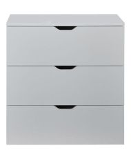 Commode BASIX - 3 tiroirs - Blanc mat - Bois - 78 x 40 x 80 cm