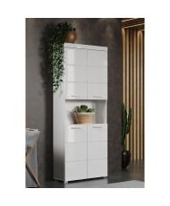Colonne double AMANDA - 4 portes + 1 niche - 73 x 31 x 190 cm - Blanc 