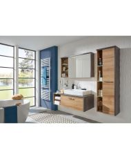  Bagno completo: Armadio + colonna + mobile con lavabo + specchi - 186 x 53 x 198 cm