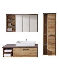  Bagno completo: Armadio + colonna + mobile con lavabo + specchi - 186 x 53 x 198 cm