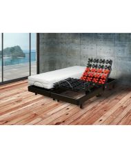 Box spring + relaxation mattress set 160 x 200 - Foam - 21 cm - Medium-firm and balanced - Black and anthracite gray