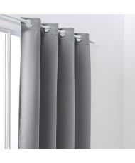 Verdunkelungsvorhang mit Ösen, einfarbig, Grau, 140 x 240 cm