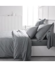 Drap housse - 160 x 200+30 cm uni - Acier