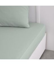 Fitted sheet - 140 x 200+30 cm plain - Celadon