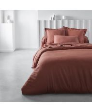 Drap housse - 140 x 200+30 cm uni - Terracotta