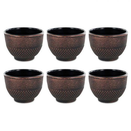 6 tasses en fonte de Chine noir & bronze 15 cl 6 tasses en fonte de Chine noir & bronze 15 cl