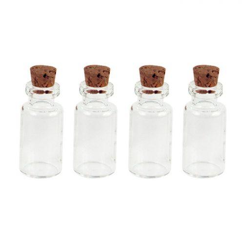 4 mini glass vials 2.4 cm with cork 4 mini glass vials 2.4 cm with cork