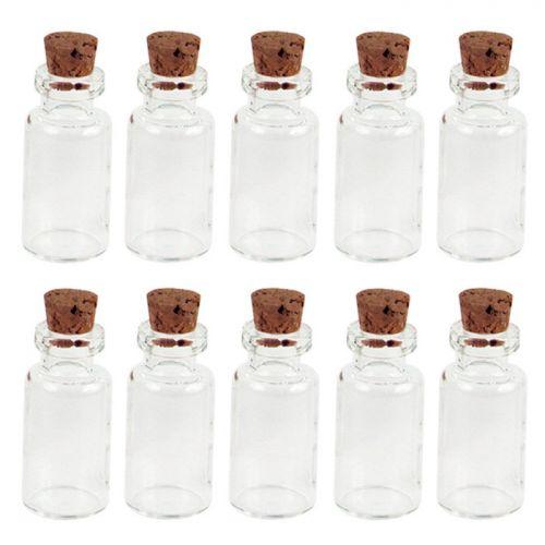 10 mini glass vials 2.4 cm with cork 10 mini glass vials 2.4 cm with cork