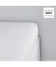 Fitted sheet - 90 x 190+25 cm jersey - Chalk