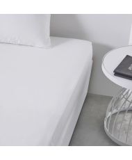 Drap housse - 140 x 190 cm uni - Craie