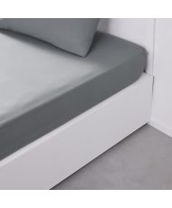 Drap housse - 140 x 190 cm uni - Acier