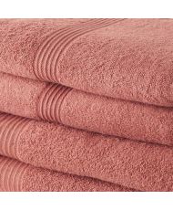 2 Serviettes de Bain 50 x 100 cm + 2 Draps de Bain 70 x 130 cm Terracotta 100% coton