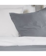 Baumwollbettwäscheset 240 x 260 cm – Zweifarbiges Grau und Weiß Camille
