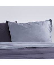 Noa Bettwäsche-Set – Baumwolle – 200 x 200 cm – zweifarbiges Grau
