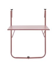 Klappbarer Balkontisch - Stahl - 60 x 75 x 82-92 cm - Rosa