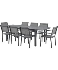 Table de jardin extensible - Structure aluminium - Plateau en aluminium - 180-240 x 90 x 75 cm