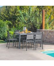 Table de jardin extensible en aluminium - 97/149 x 149 x 149 x 75 cm