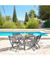 Table de jardin extensible en aluminium - 97/149 x 149 x 149 x 75 cm