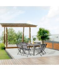 Table de jardin extensible en aluminium - 97/149 x 149 x 149 x 75 cm