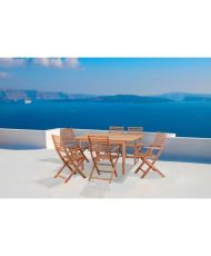 Square extendable garden table for 8 people - Acacia - Dimensions: 100/140 x 140 x 75 cm