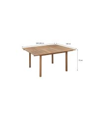 Quadratischer ausziehbarer Gartentisch für 8 Personen – Akazie – Maße: 100/140 x 140 x 75 cm