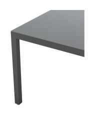 Gartentisch für 6 Personen – Aluminiumstruktur – Tischplatte aus gehärtetem Glas mit Saugnäpfen befestigt – 160 x 72 x 90 cm