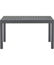 Rectangular extendable garden table for 6 to 8 people - Aluminum structure - 135-270 x 90 x 75 cm - Dark gray