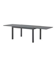 Rectangular extendable garden table for 6 to 8 people - Aluminum structure - 135-270 x 90 x 75 cm - Dark gray