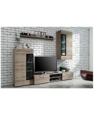 TANGO Meuble TV contemporain mélaminé bois - 176 cm