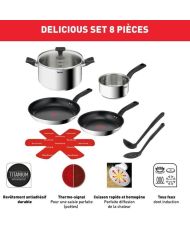 Tefal Delicious Batterie de cuisine inox 8 pièces