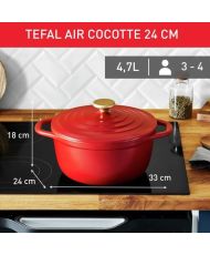 Casseruola ad aria 24 cm in alluminio pressofuso rosso