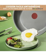 TEFAL Padella 24 cm, Induzione, Rivestimento ceramico antiaderente, Lavabile in lavastoviglie