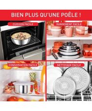 TEFAL Padella 24 cm, acciaio inossidabile, antiaderente, manico venduto separatamente