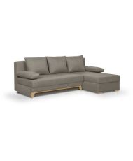 TEIJO Canapé d'angle convertible - Tissu Taupe - 197 x 91/132 x 82 cm