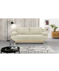 3-seater convertible bench - Storage box - Beige corduroy fabric - 190 x 92 x 84 cm - TEIJO
