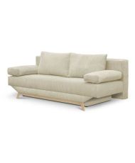 Panca trasformabile a 3 posti - Contenitore - Tessuto di velluto a coste beige - 190 x 92 x 84 cm - TEIJO
